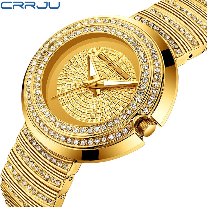 Gold Quartz Waterproof Watch