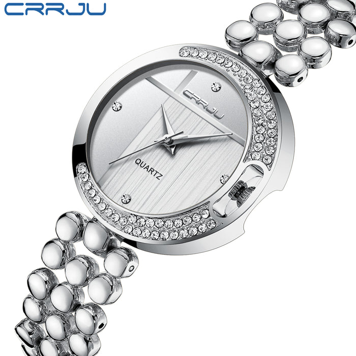 Rhinestone Stainless Steel Quartz Watch