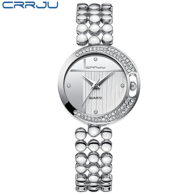 Rhinestone Stainless Steel Quartz Watch