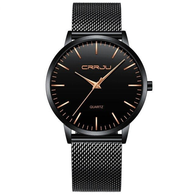 Stainless Steel Quartz Golden Watch