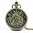 Bronze Animal Dog Wolf Head Pattern Antique Quartz Pocket Watch