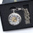 Vintage Silver Crystal Flower Style Mechanical Pocket Watch