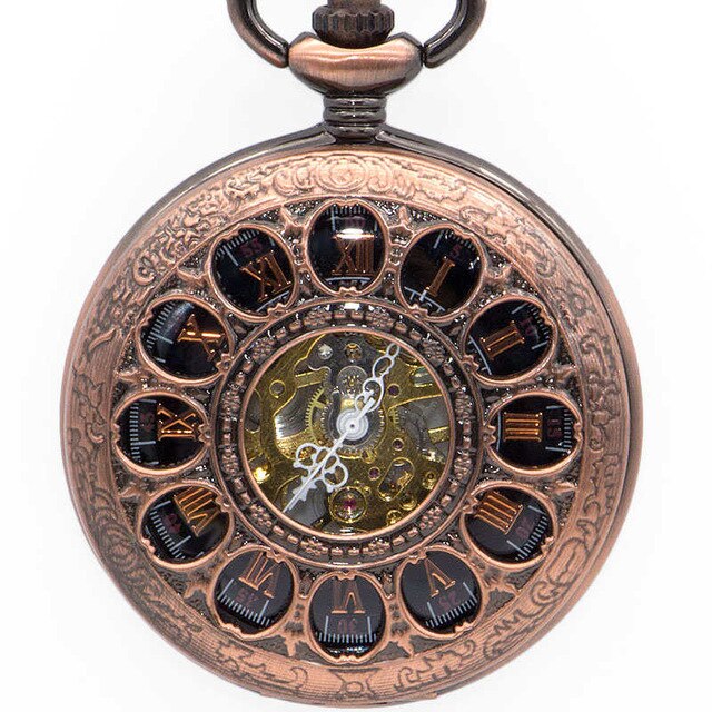 Vintage Silver Crystal Flower Style Mechanical Pocket Watch