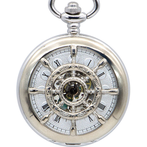 Vintage Mechanical Pocket Watch Stainless Steel
