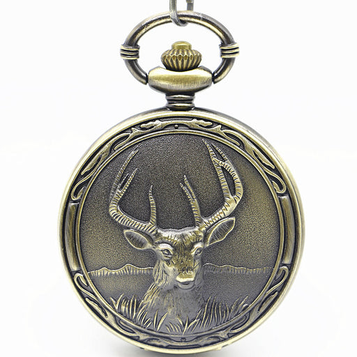 Deer Quartz Pocket Watch