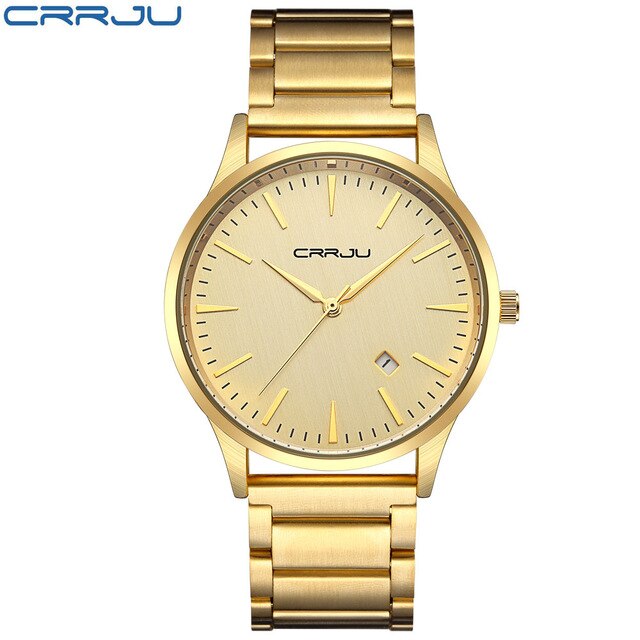 Gold Waterproof Quartz Watch