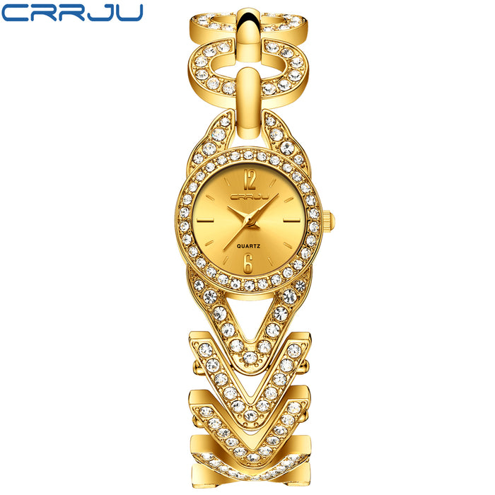 Stainless Steel Quartz Golden Watch