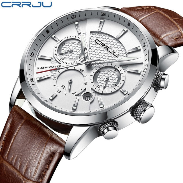Waterproof Chronograph Leather Watch