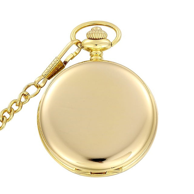 Golden Smooth Quartz Pocket Watch