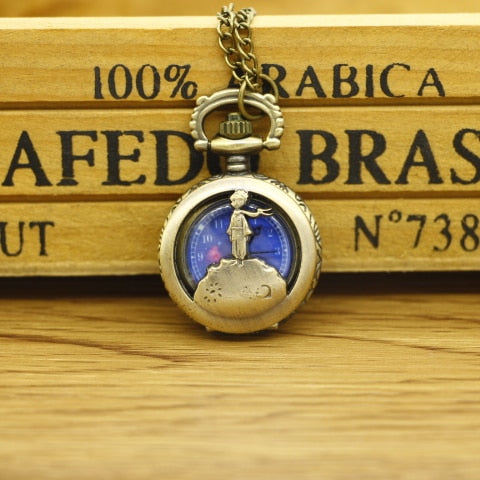Retro Antique Bronze Little Prince Quartz Pocket Watch