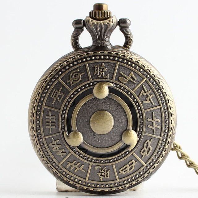 Antique Vintage Retro Bronze Necklace Quartz Pocket Watch